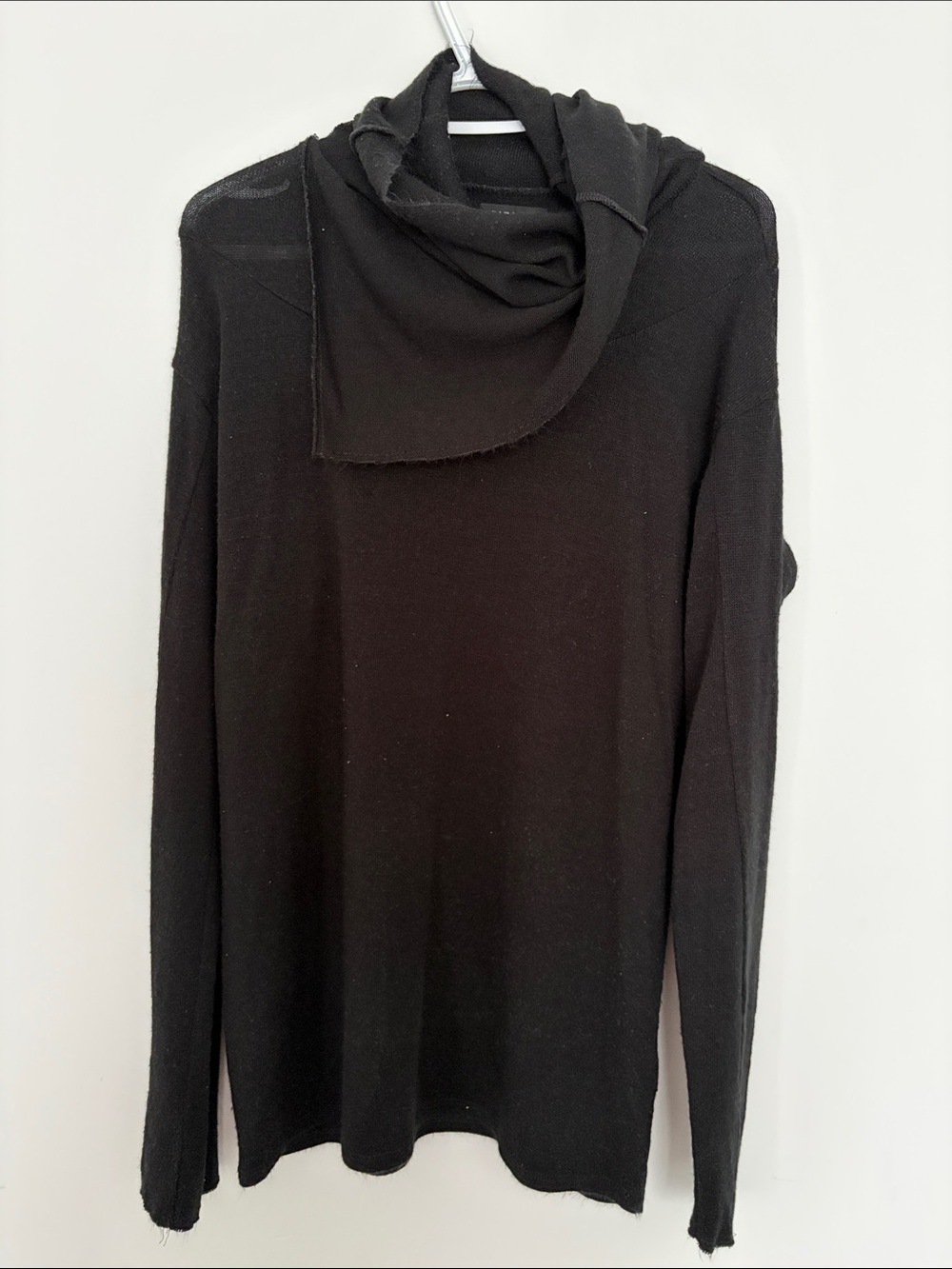 Zara Black Long Sleeve Cowl Neck Top